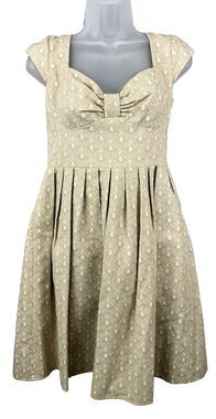 Kristin Davis Rockabilly Pinup Sweetheart Dress 8 Fit & Flare Pleated + Pockets